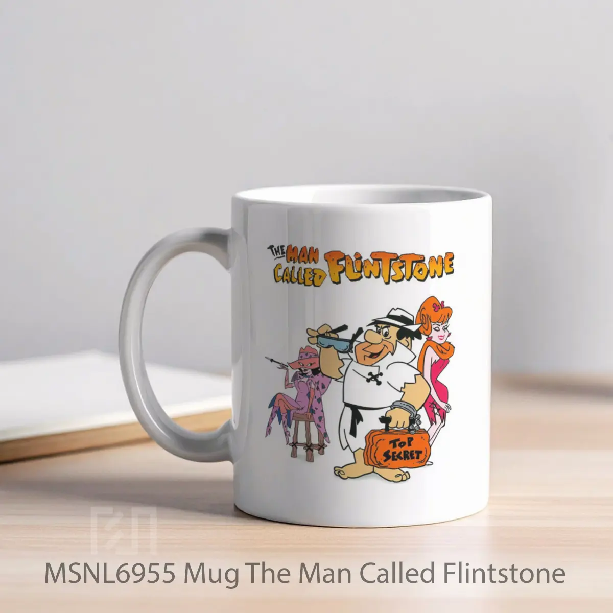 Mug The Man Called Flintstone Gelas Keramik Tema Film MSNL6955 - Tampak Kiri