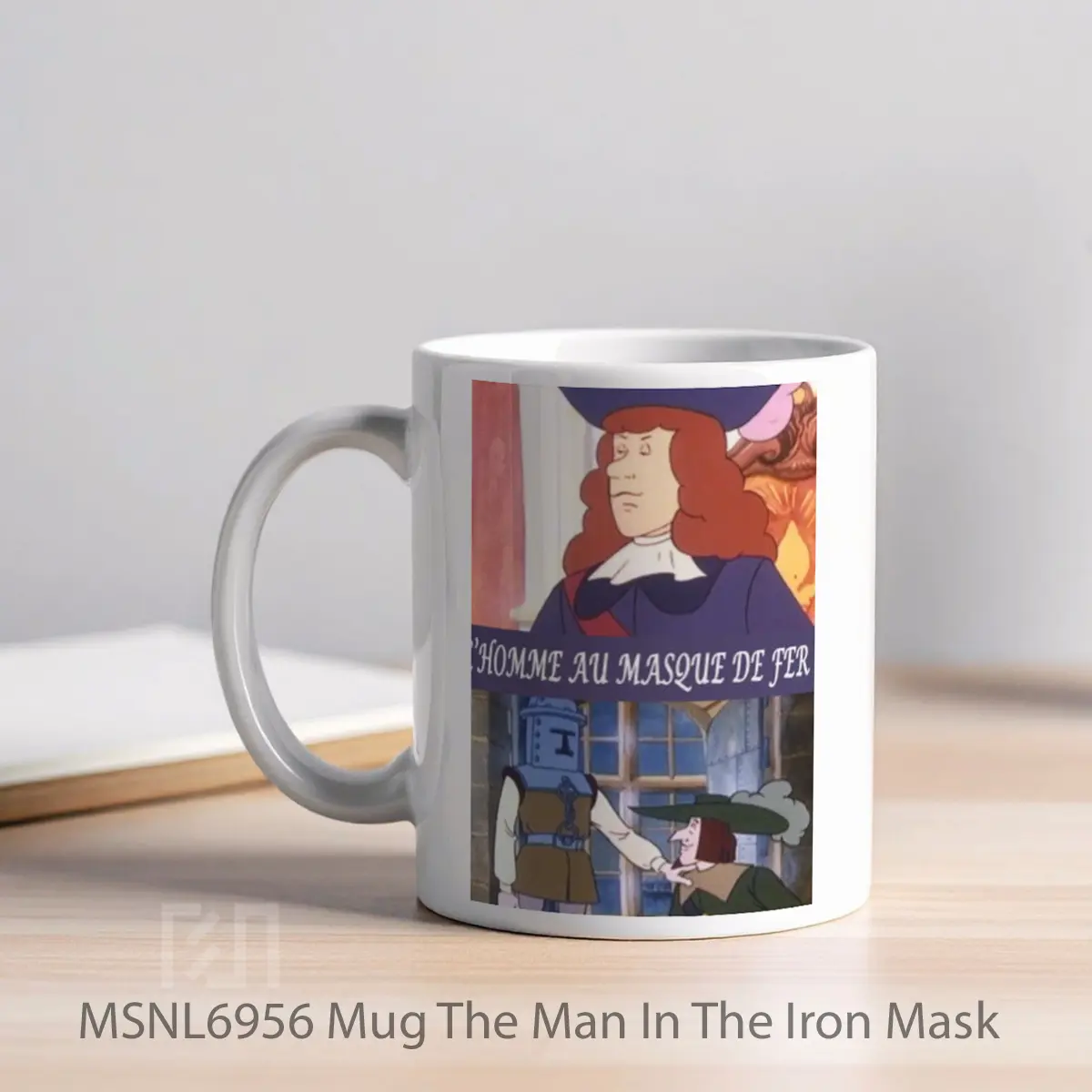 Mug The Man In The Iron Mask Gelas Keramik Tema Film MSNL6956 - Tampak Kiri