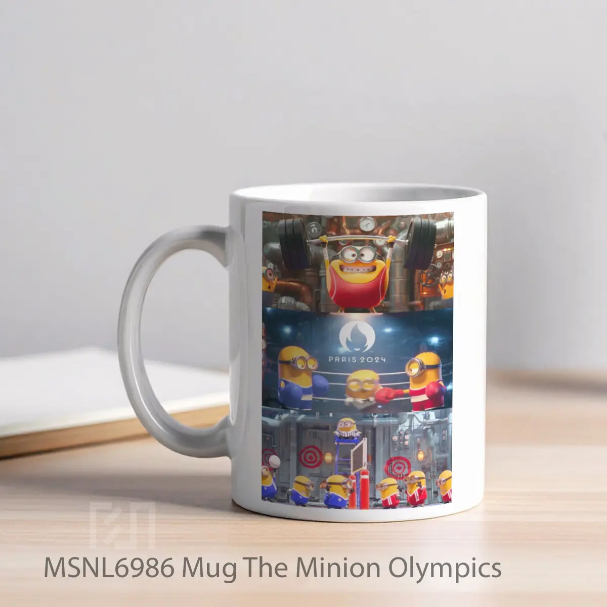 Mug The Minion Olympics Gelas Keramik Tema Film MSNL6986 - Tampak Kiri