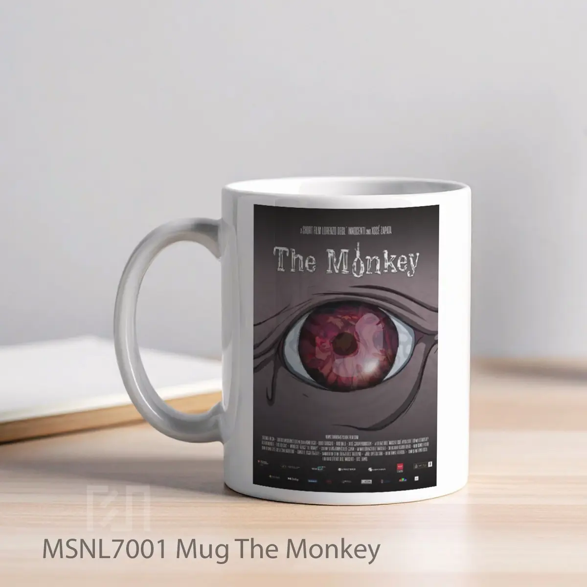 Mug The Monkey Gelas Keramik Tema Film MSNL7001 - Tampak Kiri