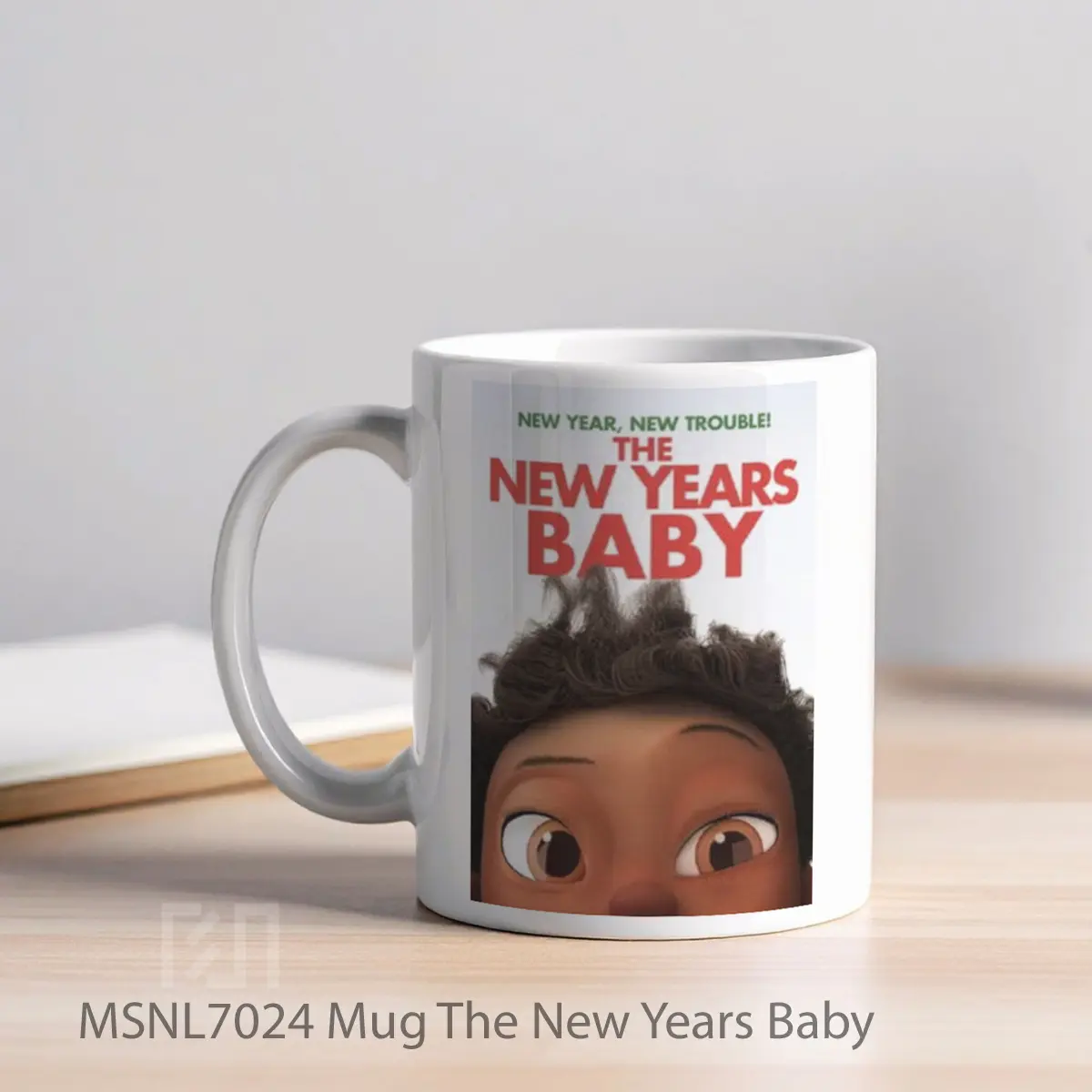Mug The New Years Baby Gelas Keramik Tema Film MSNL7024 - Tampak Kiri