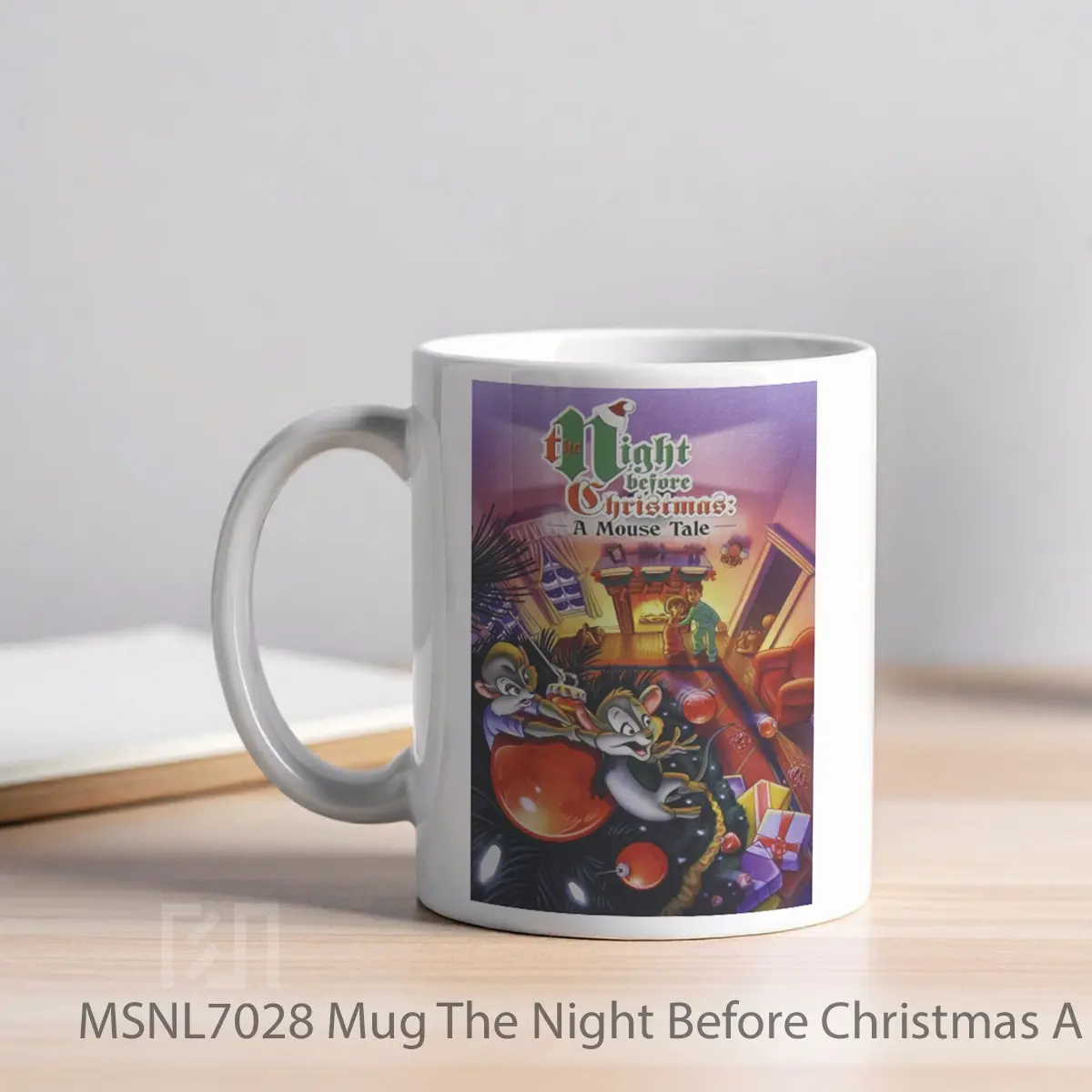 Mug The Night Before Christmas A Mouse Tale Gelas Keramik Tema Film MSNL7028 - Tampak Kiri