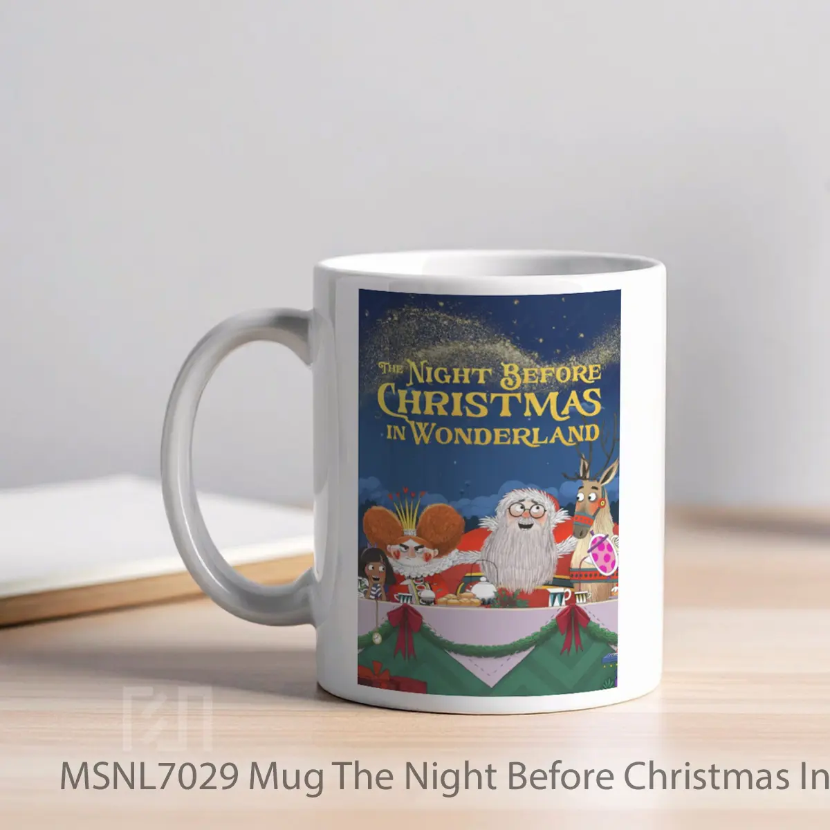 Mug The Night Before Christmas In Wonderland Gelas Keramik Tema Film MSNL7029 - Tampak Kiri