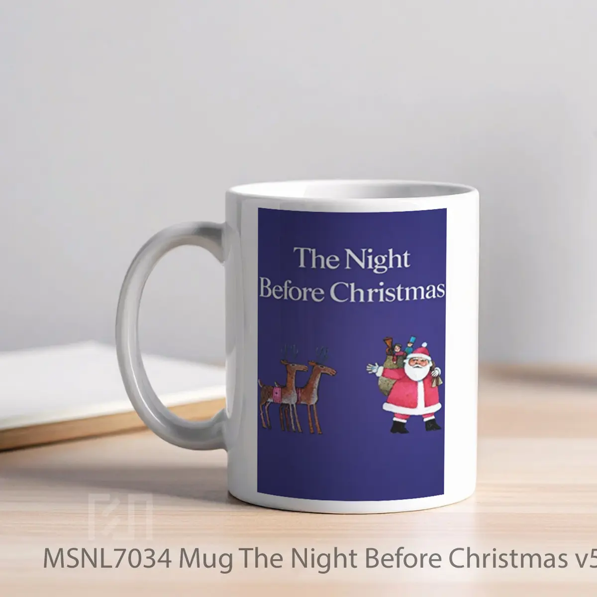 Mug The Night Before Christmas V5 Gelas Keramik Tema Film MSNL7034 - Tampak Kiri