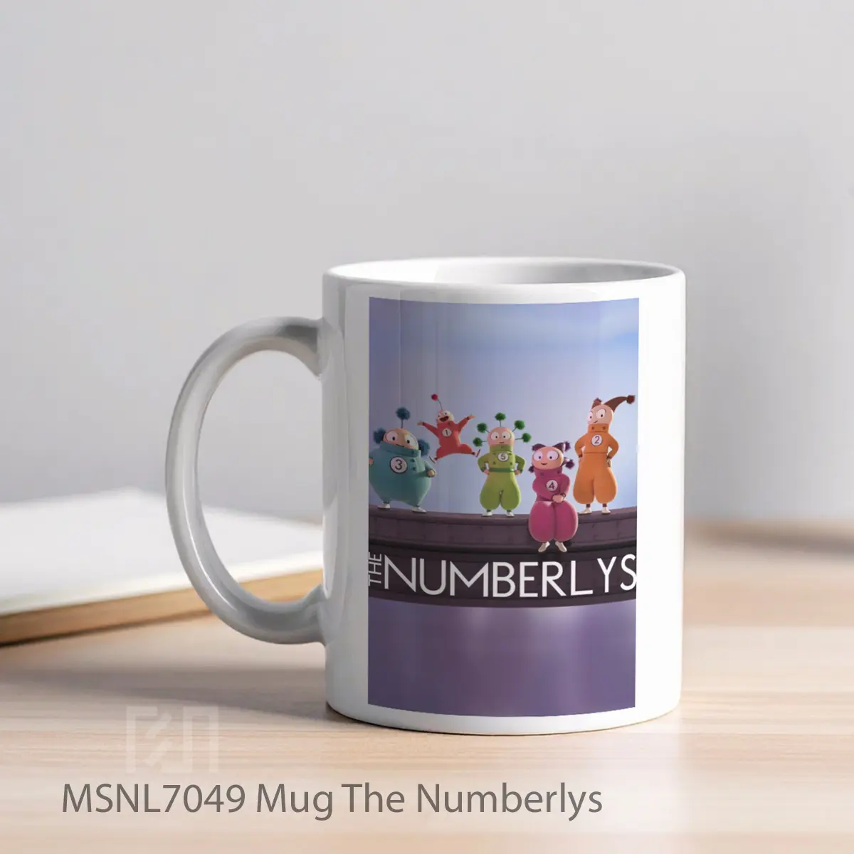 Mug The Numberlys Gelas Keramik Tema Film MSNL7049 - Tampak Kiri