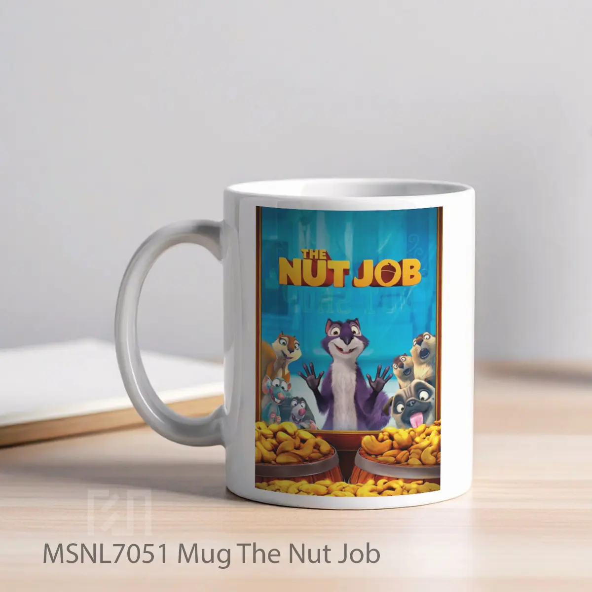 Mug The Nut Job Gelas Keramik Tema Film MSNL7051 - Tampak Kiri