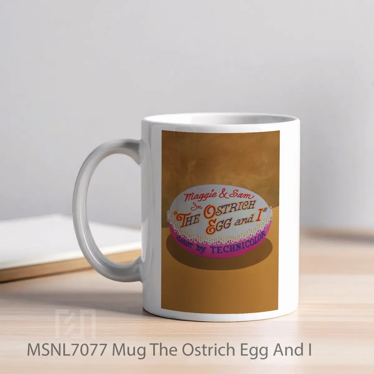 Mug The Ostrich Egg And I Gelas Keramik Tema Film MSNL7077 - Tampak Kiri