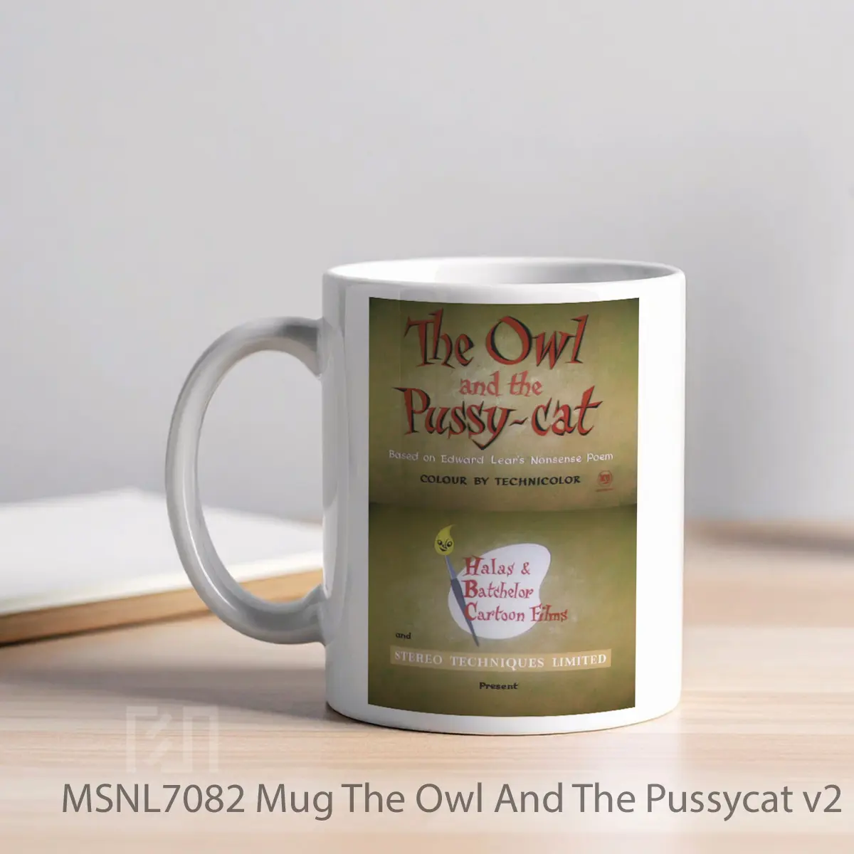 Mug The Owl And The Pussycat V2 Gelas Keramik Tema Film MSNL7082 - Tampak Kiri
