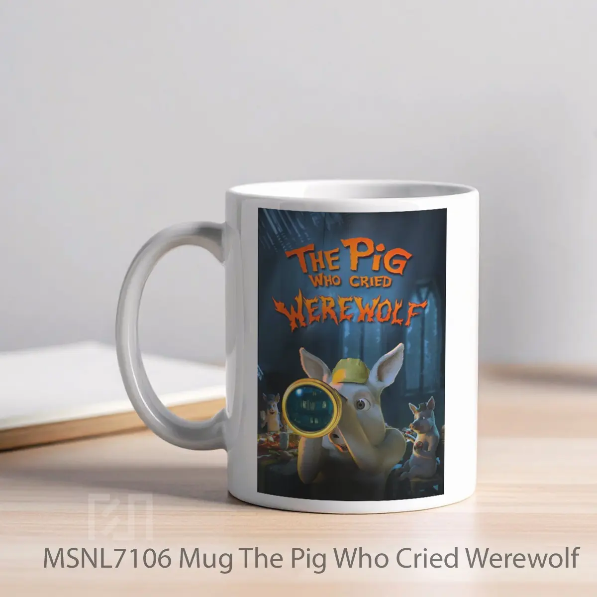 Mug The Pig Who Cried Werewolf Gelas Keramik Tema Film MSNL7106 - Tampak Kiri