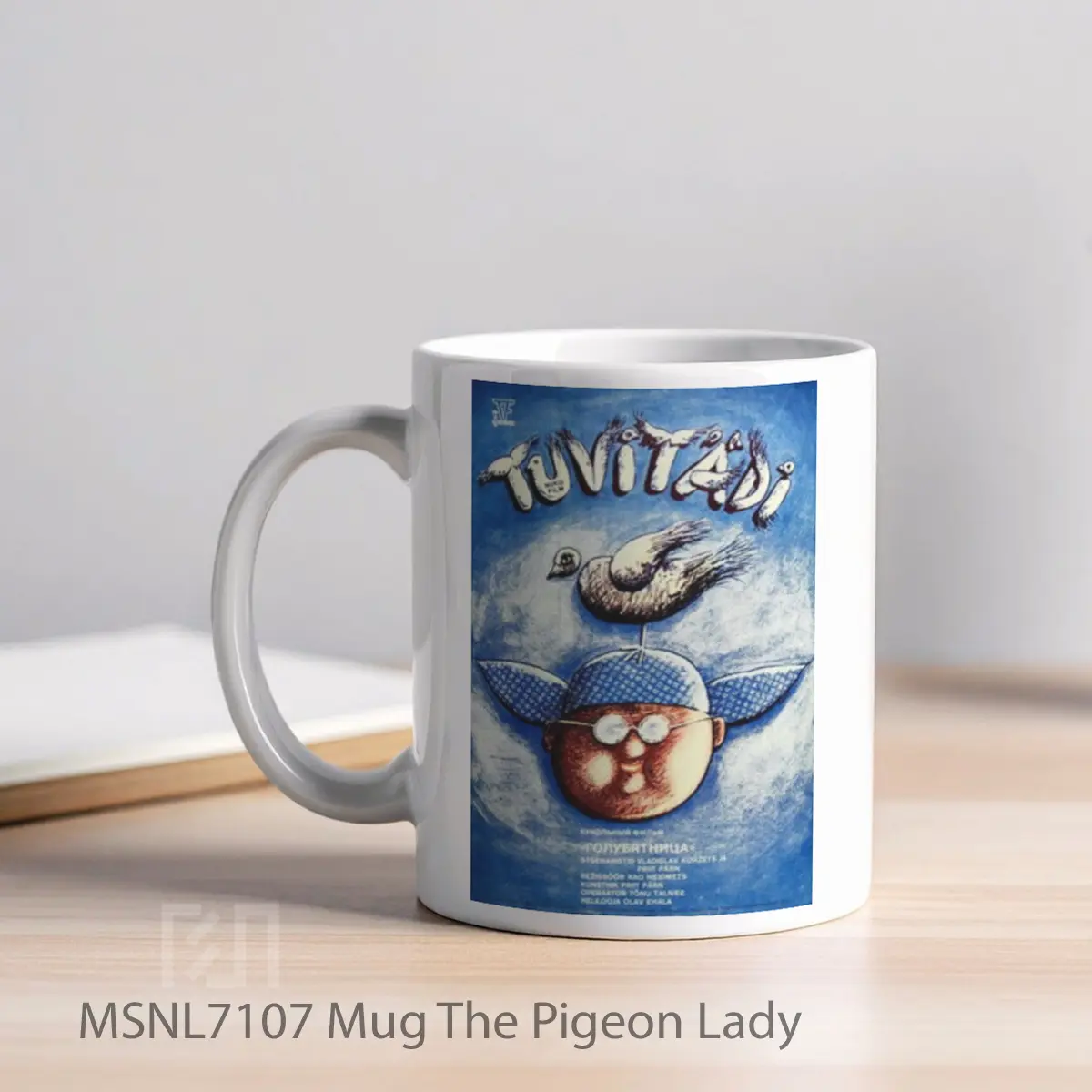 Mug The Pigeon Lady Gelas Keramik Tema Film MSNL7107 - Tampak Kiri