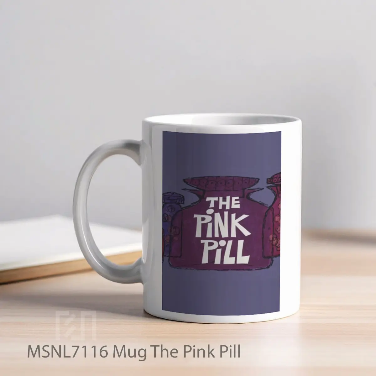 Mug The Pink Pill Gelas Keramik Tema Film MSNL7116 - Tampak Kiri