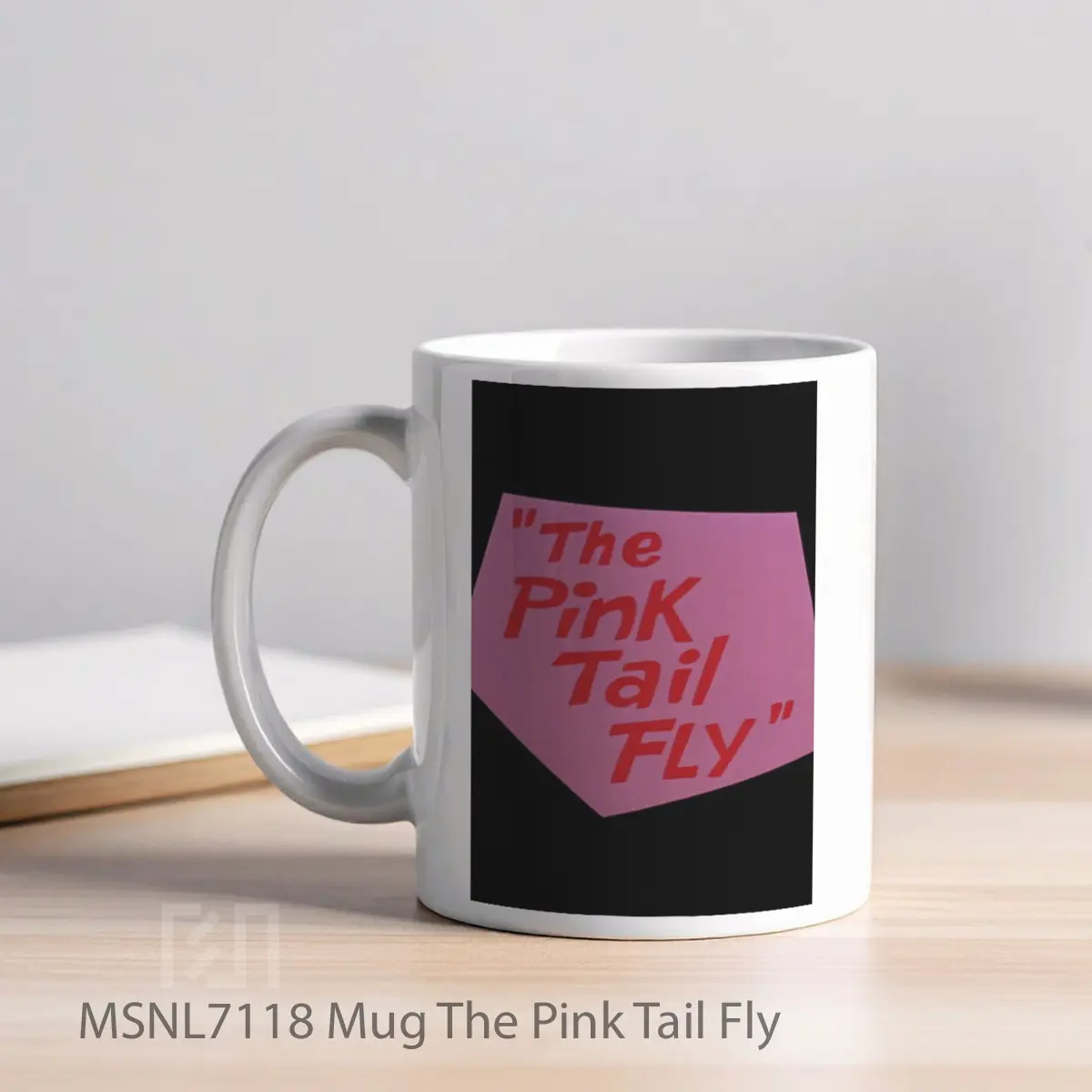 Mug The Pink Tail Fly Gelas Keramik Tema Film MSNL7118 - Tampak Kiri