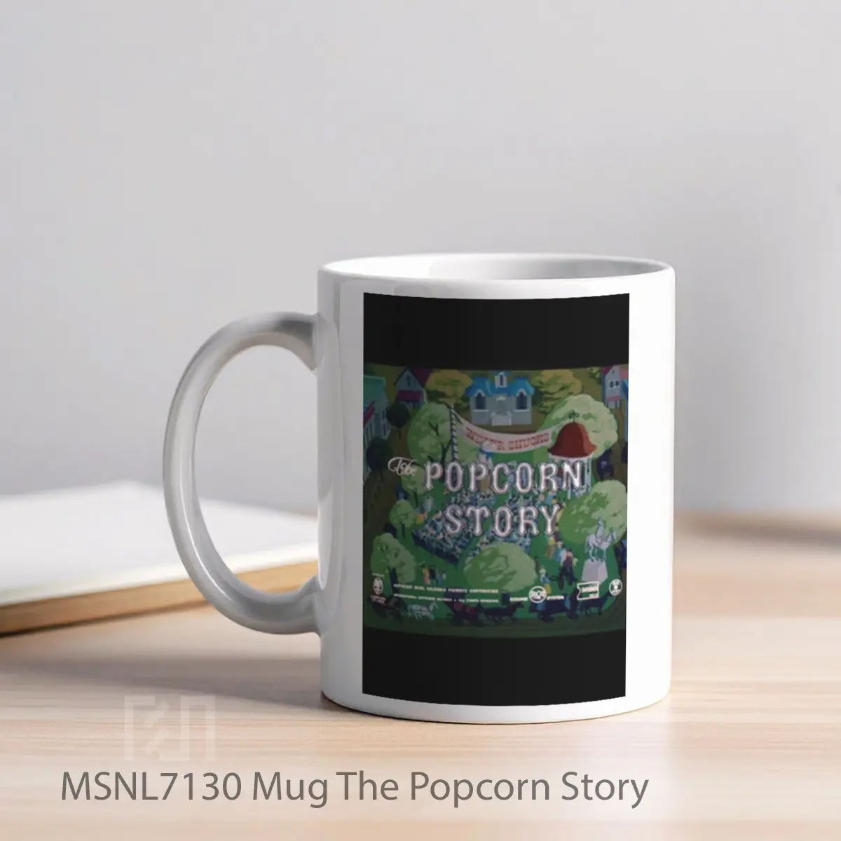 Mug The Popcorn Story Gelas Keramik Tema Film MSNL7130 - Tampak Kiri