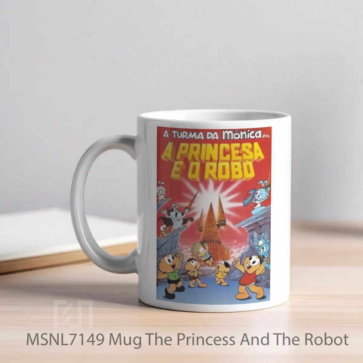 Mug The Princess And The Robot Gelas Keramik Tema Film MSNL7149 - Tampak Kiri