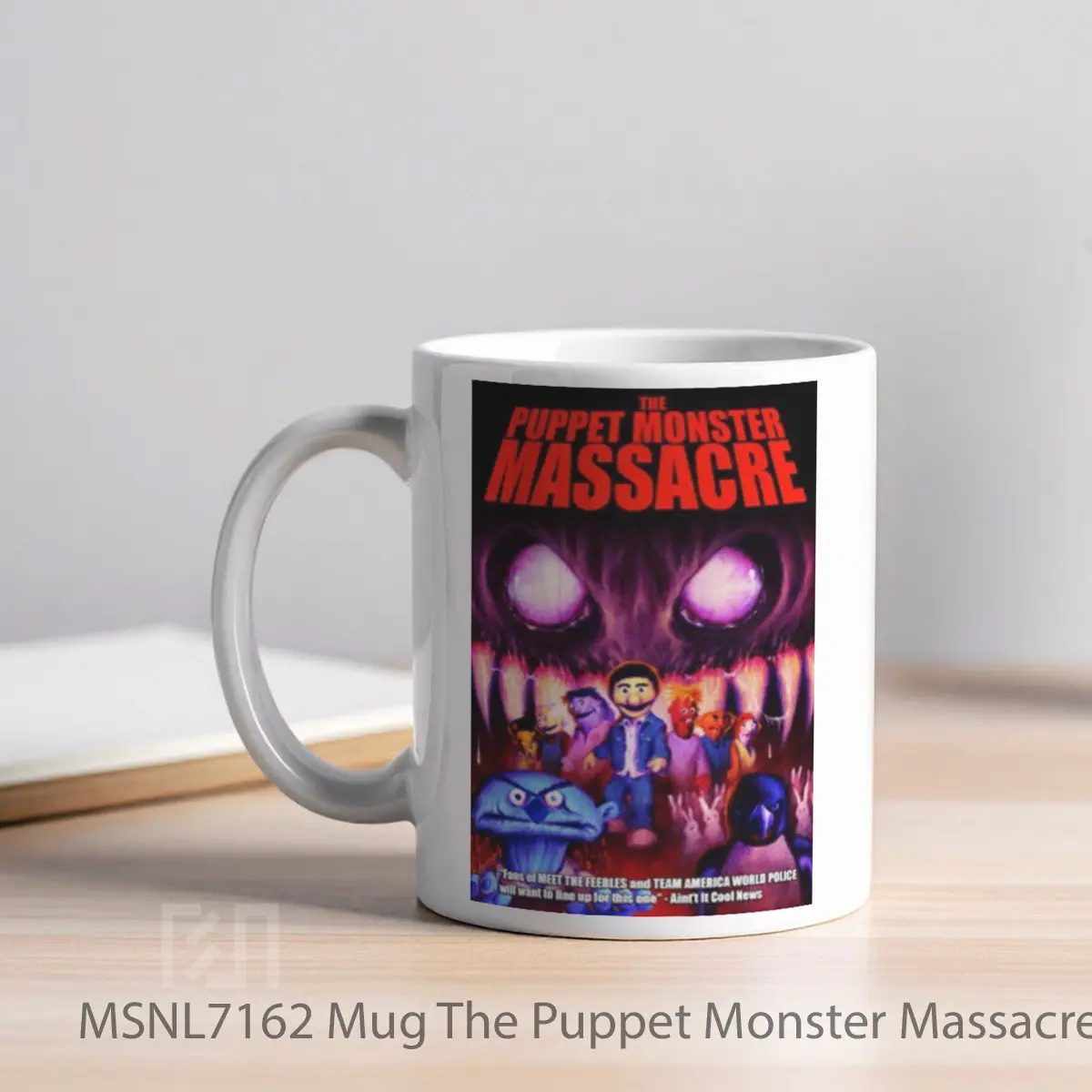 Mug The Puppet Monster Massacre Gelas Keramik Tema Film MSNL7162 - Tampak Kiri