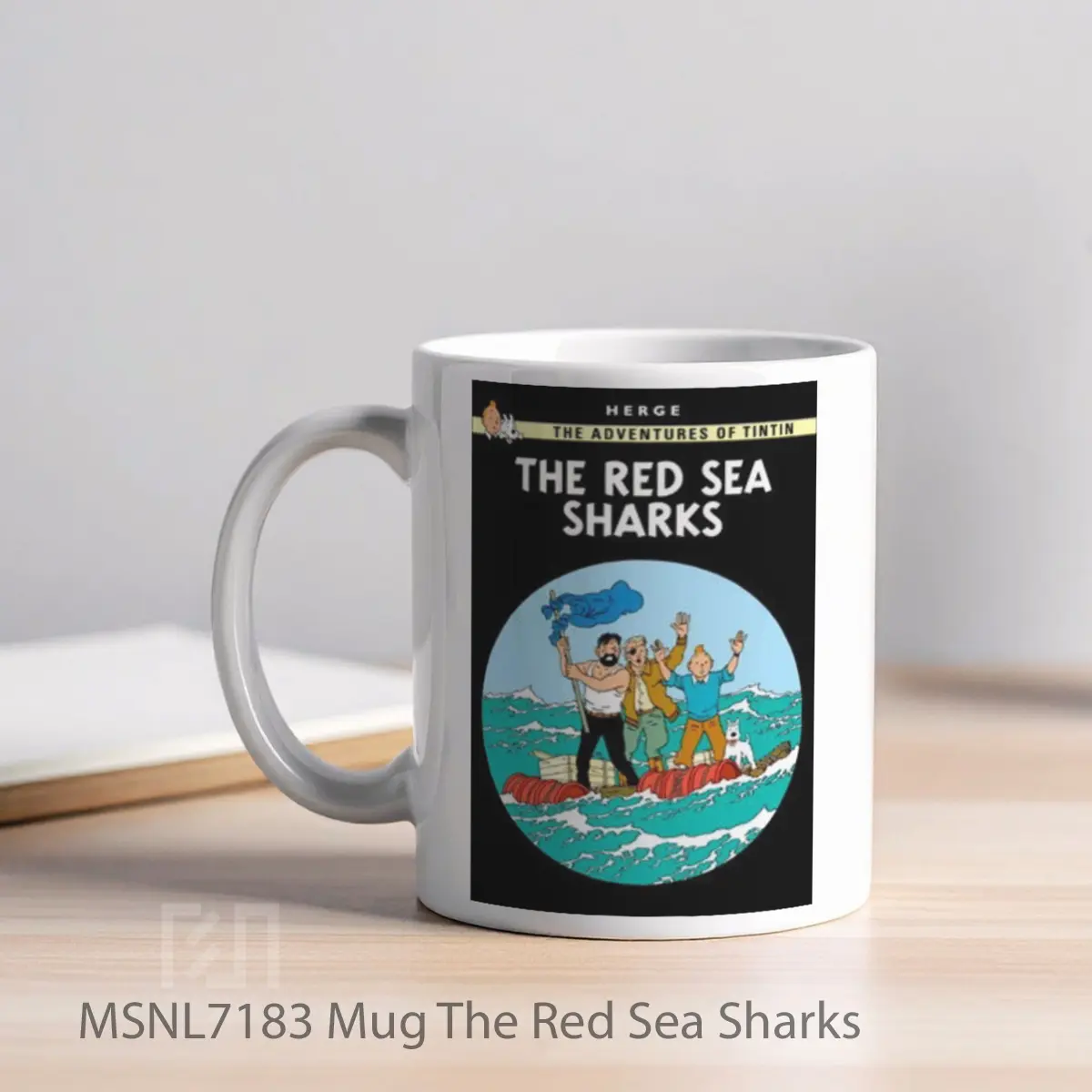 Mug The Red Sea Sharks Gelas Keramik Tema Film MSNL7183 - Tampak Kiri
