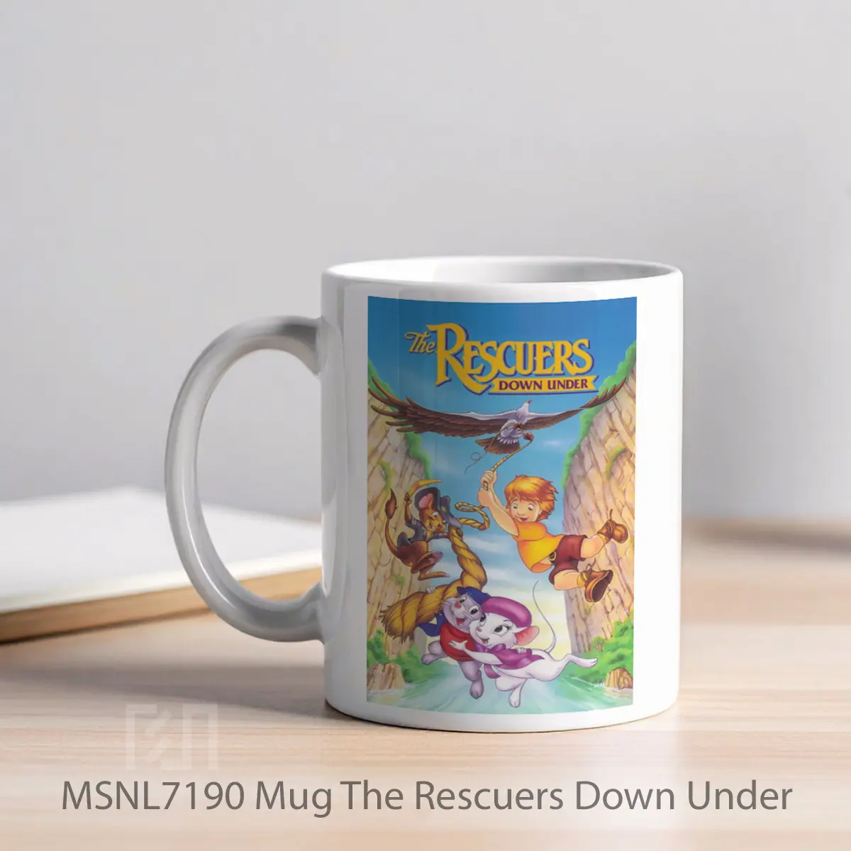 Mug The Rescuers Down Under Gelas Keramik Tema Film MSNL7190 - Tampak Kiri