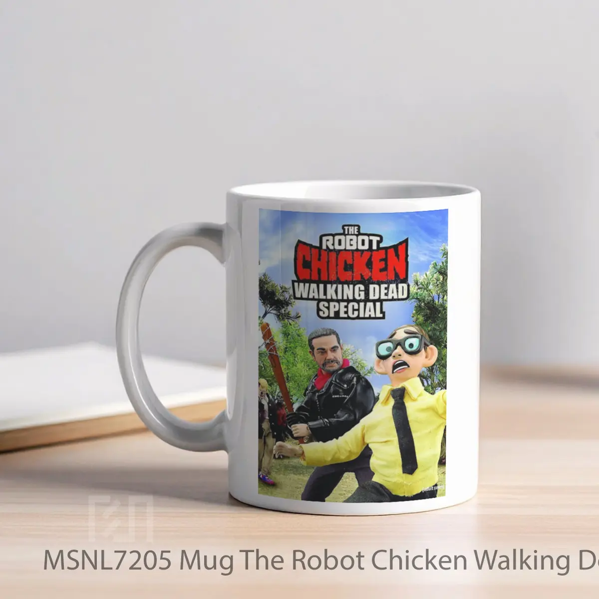Mug The Robot Chicken Walking Dead Special Look Who S Walking Gelas Keramik Tema Film MSNL7205 - Tampak Kiri