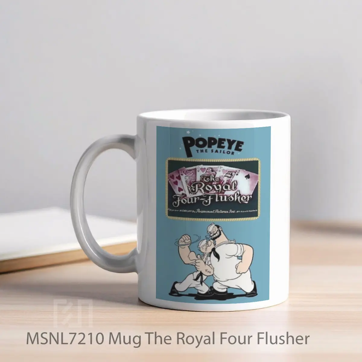 Mug The Royal Four Flusher Gelas Keramik Tema Film MSNL7210 - Tampak Kiri