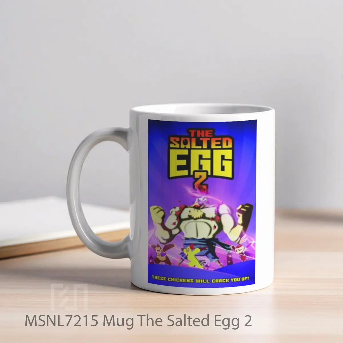 Mug The Salted Egg 2 Gelas Keramik Tema Film MSNL7215 - Tampak Kiri