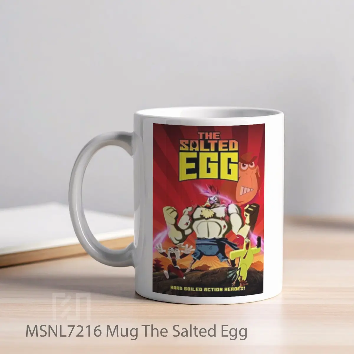 Mug The Salted Egg Gelas Keramik Tema Film MSNL7216 - Tampak Kiri