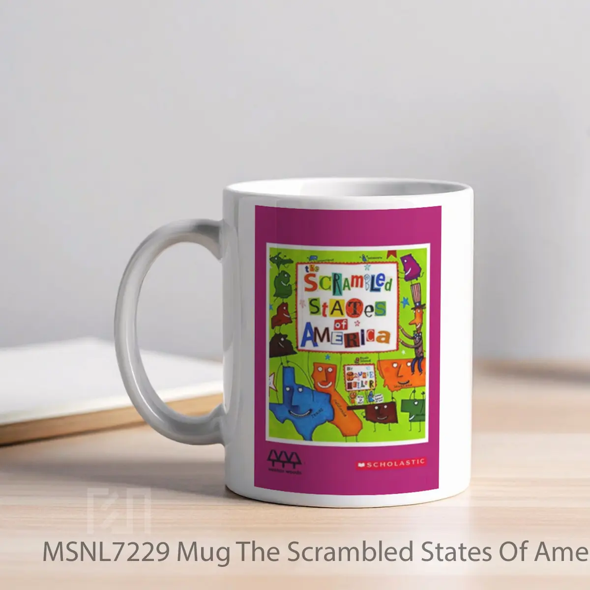 Mug The Scrambled States Of America Gelas Keramik Tema Film MSNL7229 - Tampak Kiri