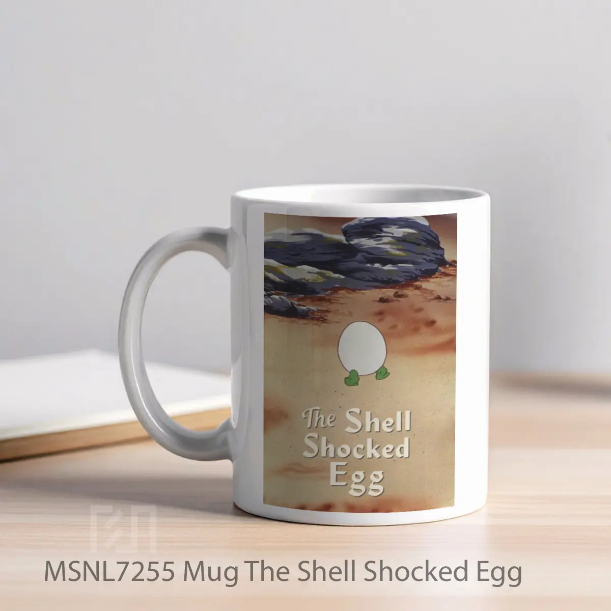 Mug The Shell Shocked Egg Gelas Keramik Tema Film MSNL7255 - Tampak Kiri