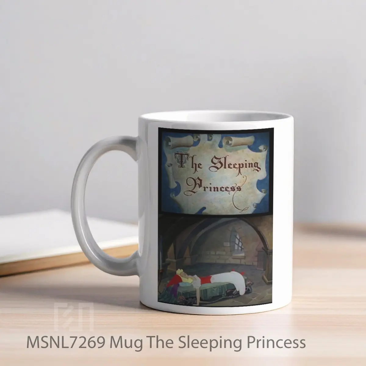 Mug The Sleeping Princess Gelas Keramik Tema Film MSNL7269 - Tampak Kiri