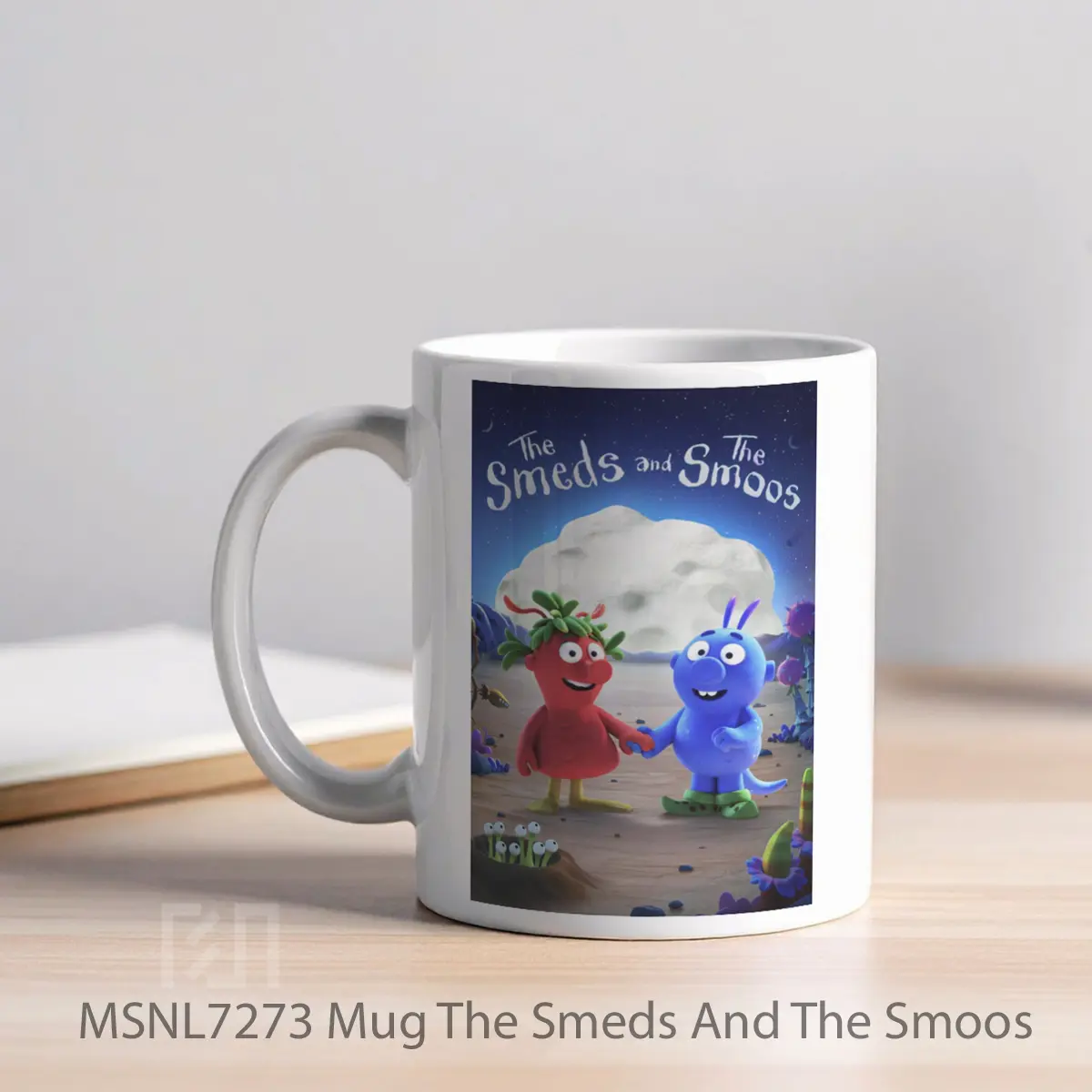 Mug The Smeds And The Smoos Gelas Keramik Tema Film MSNL7273 - Tampak Kiri