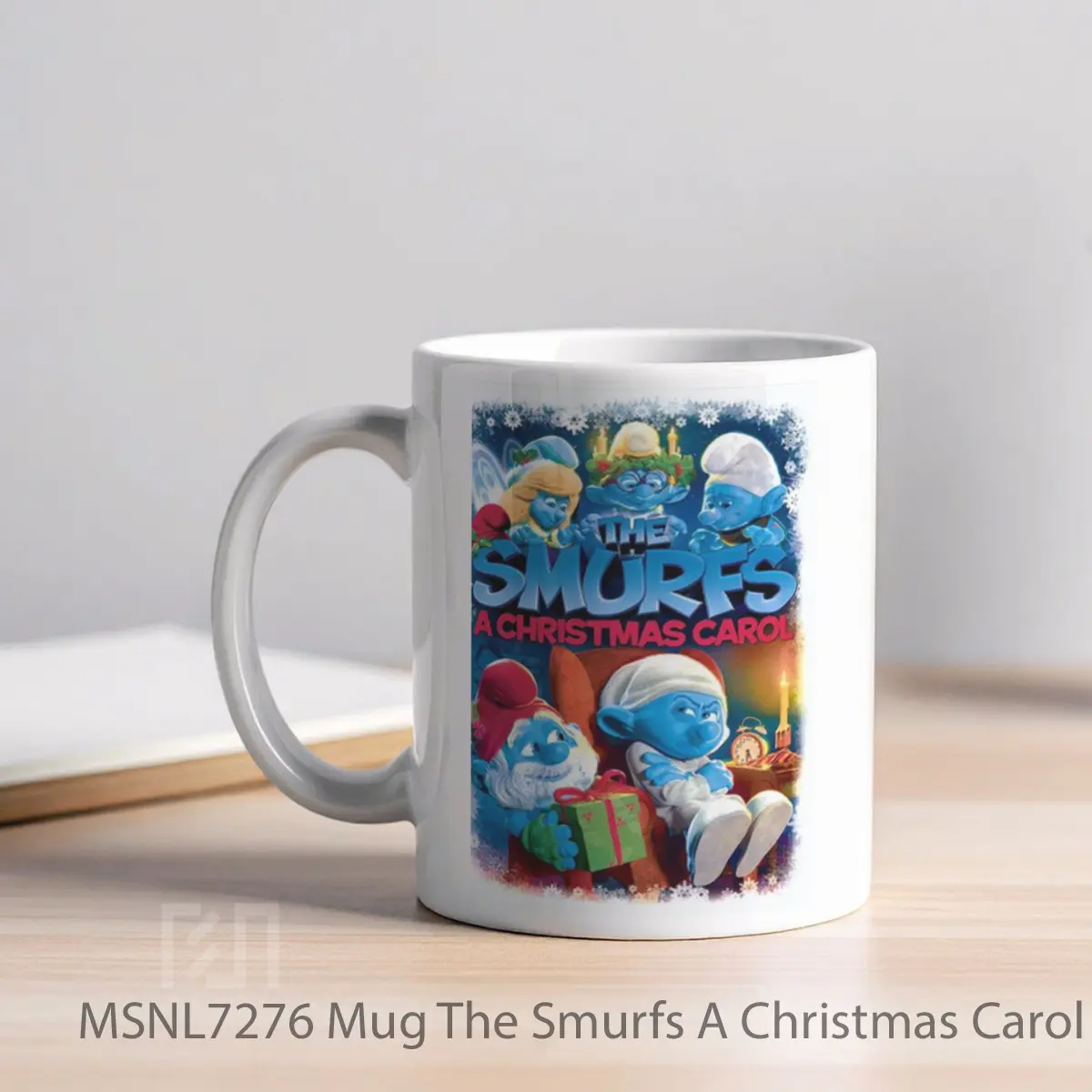 Mug The Smurfs A Christmas Carol Gelas Keramik Tema Film MSNL7276 - Tampak Kiri
