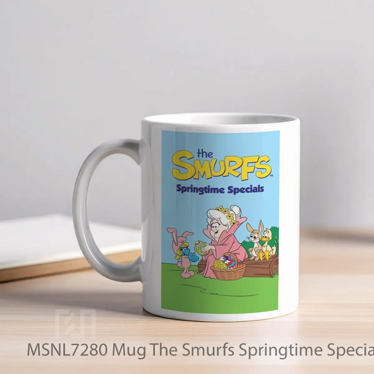Mug The Smurfs Springtime Special Gelas Keramik Tema Film MSNL7280 - Tampak Kiri