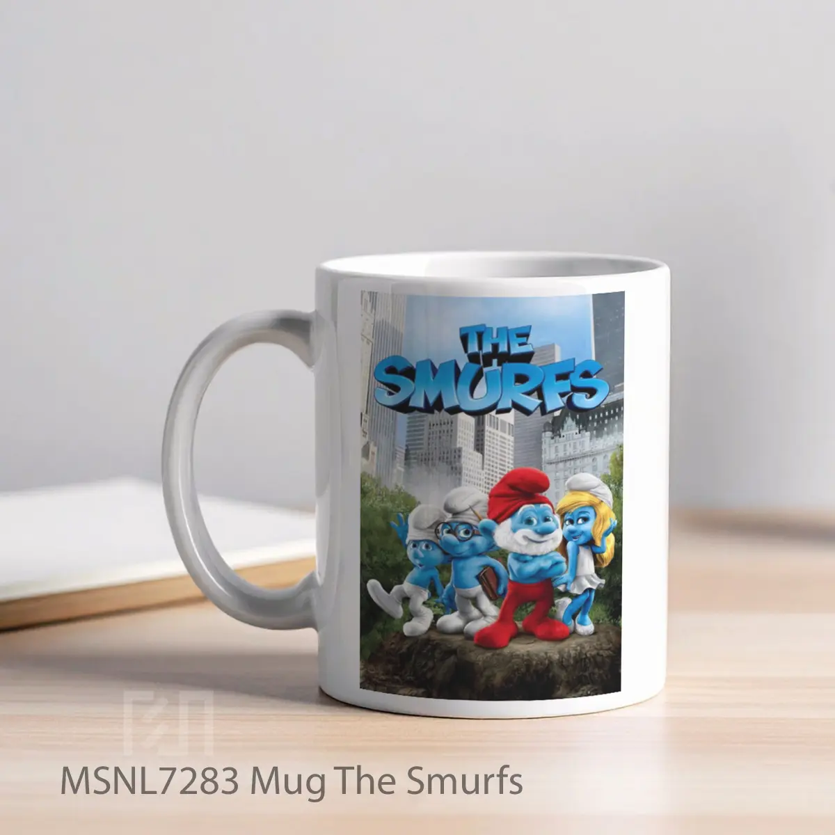 Mug The Smurfs Gelas Keramik Tema Film MSNL7283 - Tampak Kiri