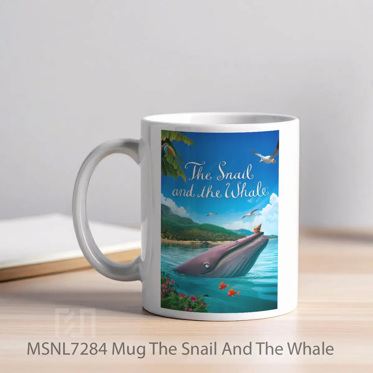 Mug The Snail And The Whale Gelas Keramik Tema Film MSNL7284 - Tampak Kiri