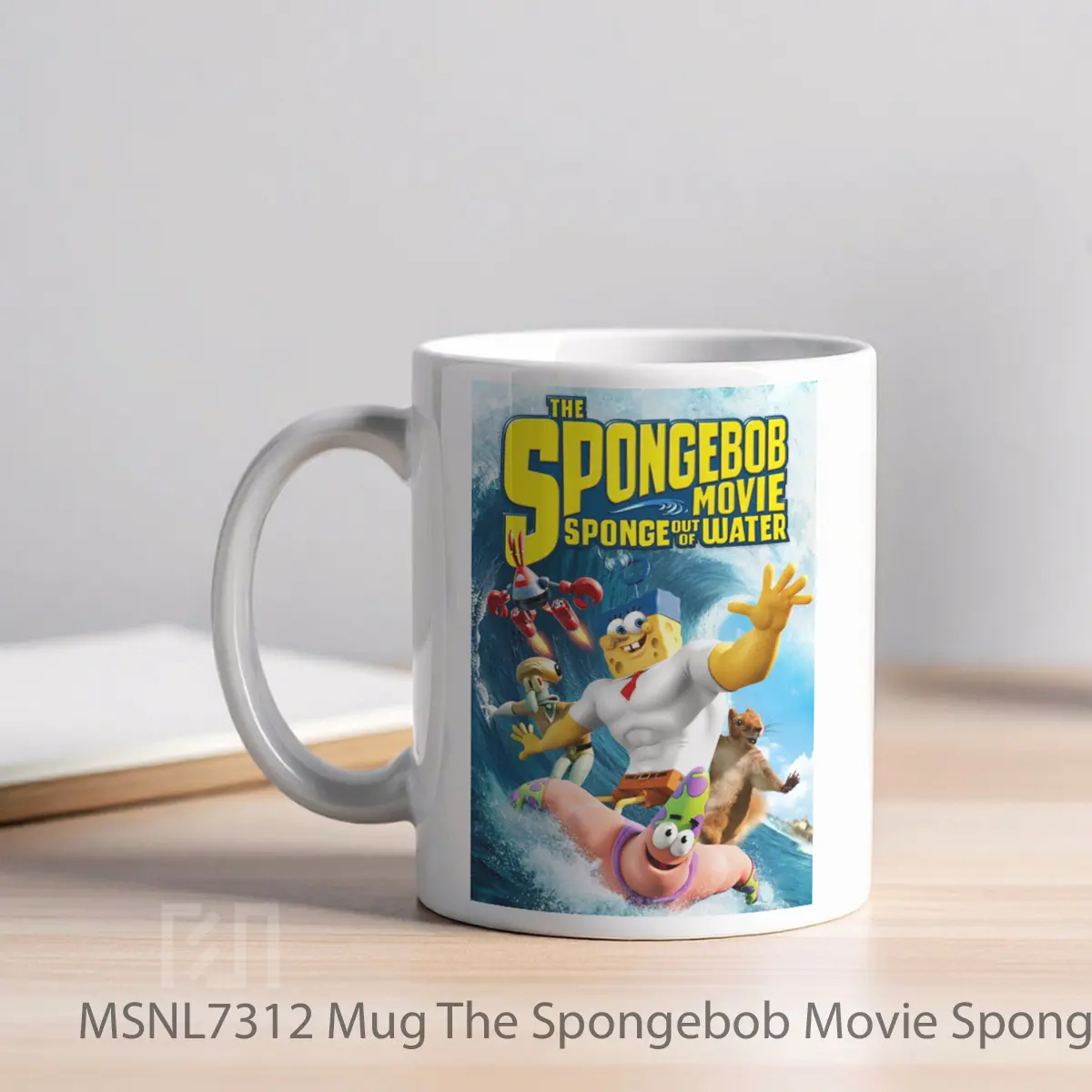 Mug The Spongebob Movie Sponge Out Of Water Gelas Keramik Tema Film MSNL7312 - Tampak Kiri