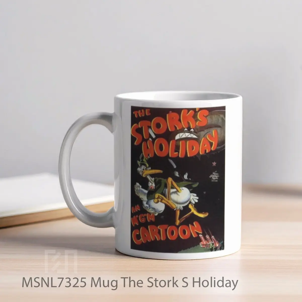 Mug The Stork S Holiday Gelas Keramik Tema Film MSNL7325 - Tampak Kiri