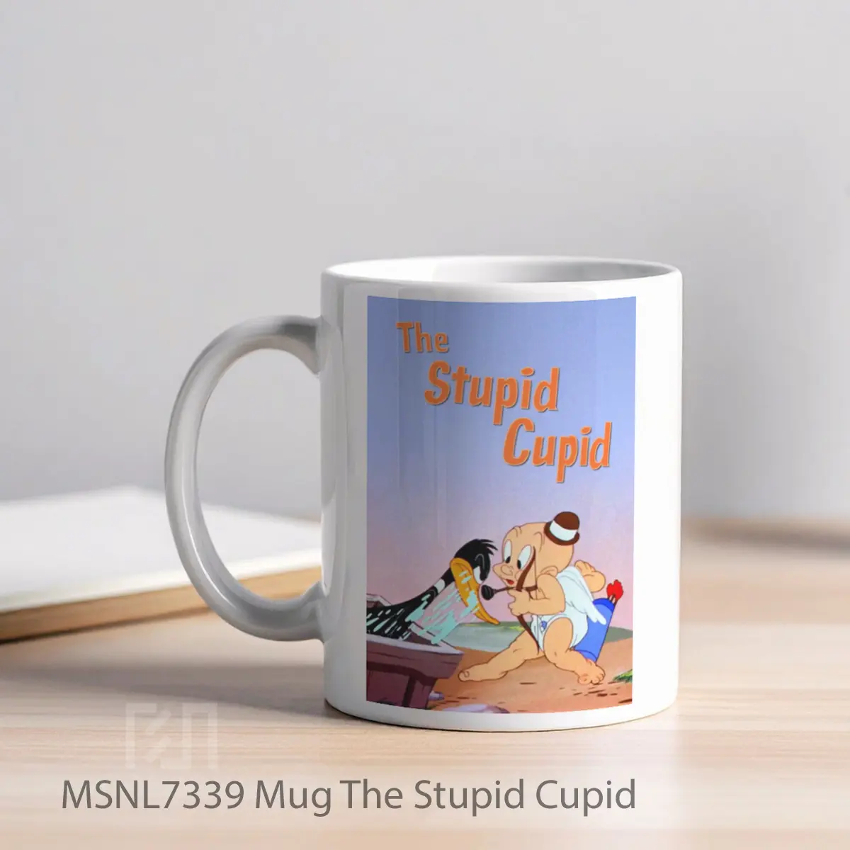 Mug The Stupid Cupid Gelas Keramik Tema Film MSNL7339 - Tampak Kiri