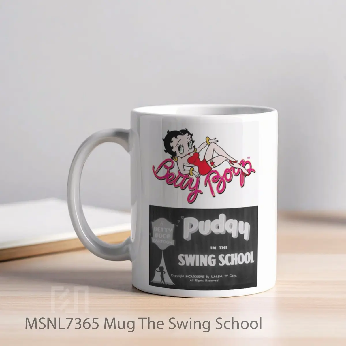 Mug The Swing School Gelas Keramik Tema Film MSNL7365 - Tampak Kiri