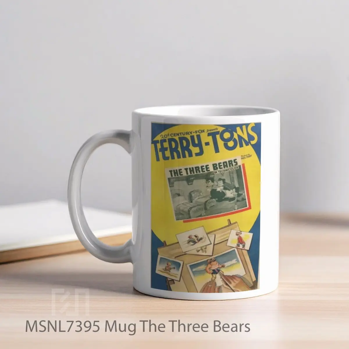 Mug The Three Bears Gelas Keramik Tema Film MSNL7395 - Tampak Kiri