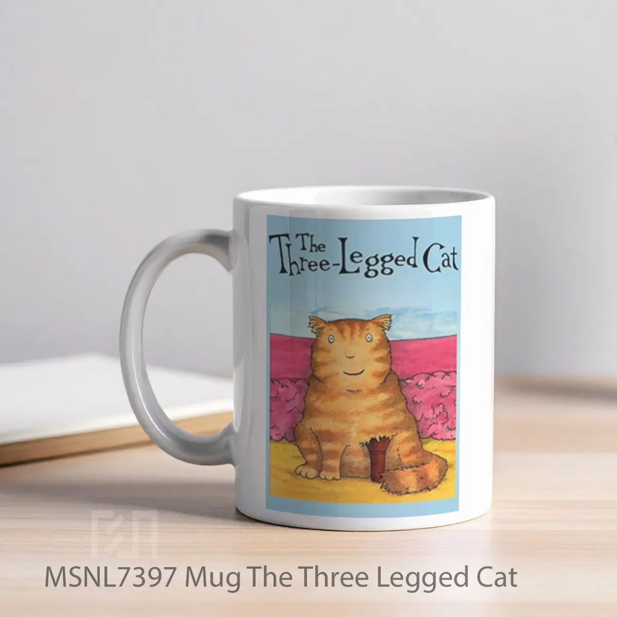 Mug The Three Legged Cat Gelas Keramik Tema Film MSNL7397 - Tampak Kiri