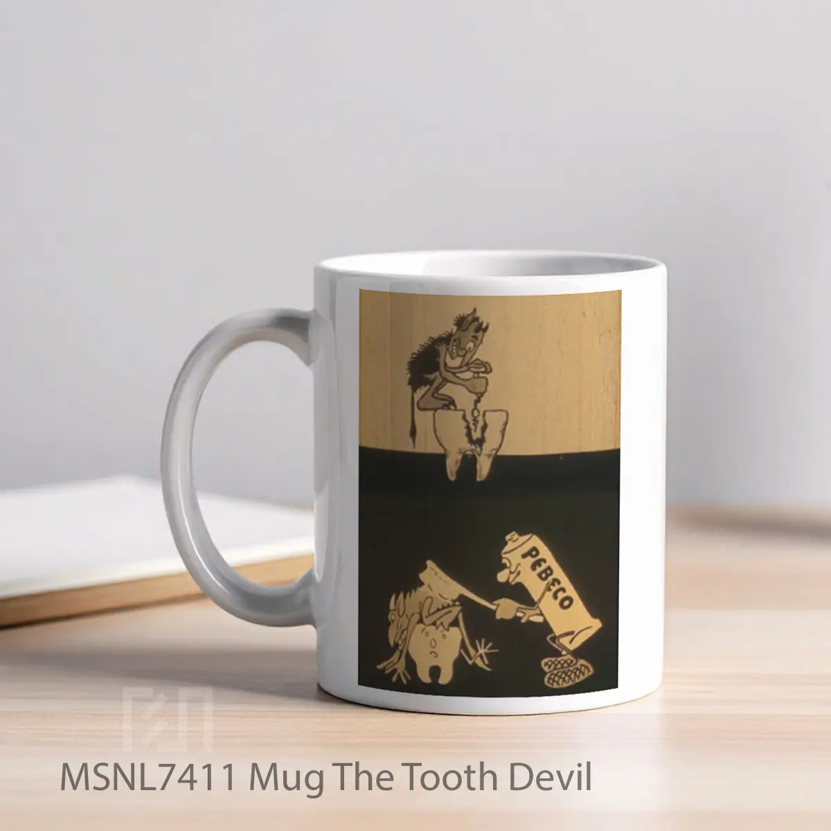 Mug The Tooth Devil Gelas Keramik Tema Film MSNL7411 - Tampak Kiri