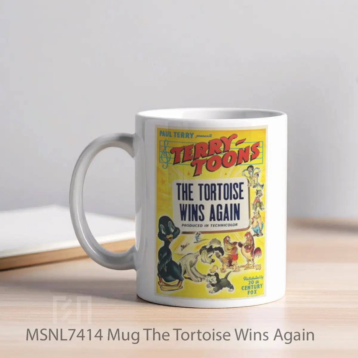 Mug The Tortoise Wins Again Gelas Keramik Tema Film MSNL7414 - Tampak Kiri