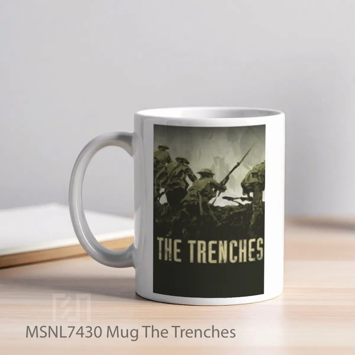 Mug The Trenches Gelas Keramik Tema Film MSNL7430 - Tampak Kiri