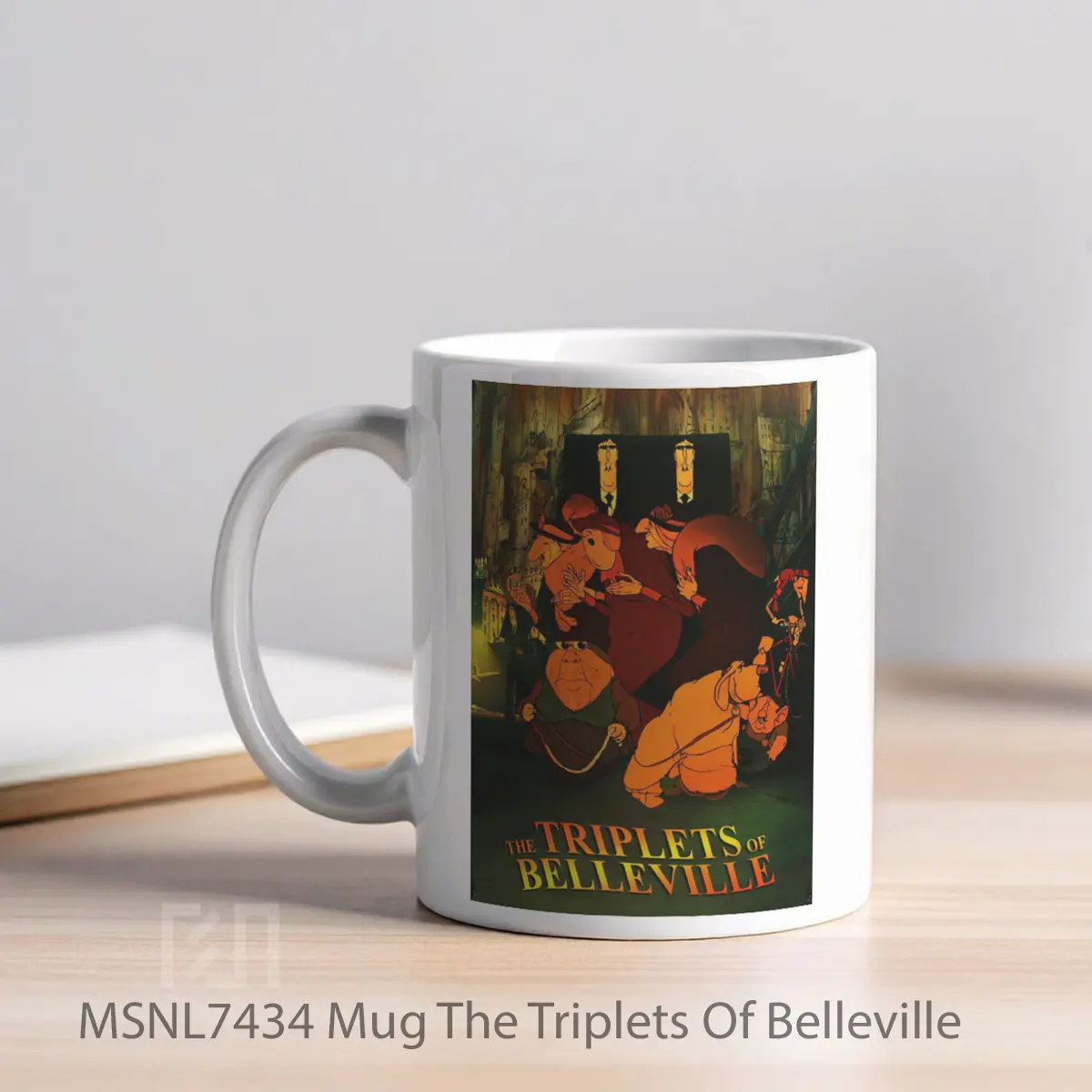 Mug The Triplets Of Belleville Gelas Keramik Tema Film MSNL7434 - Tampak Kiri