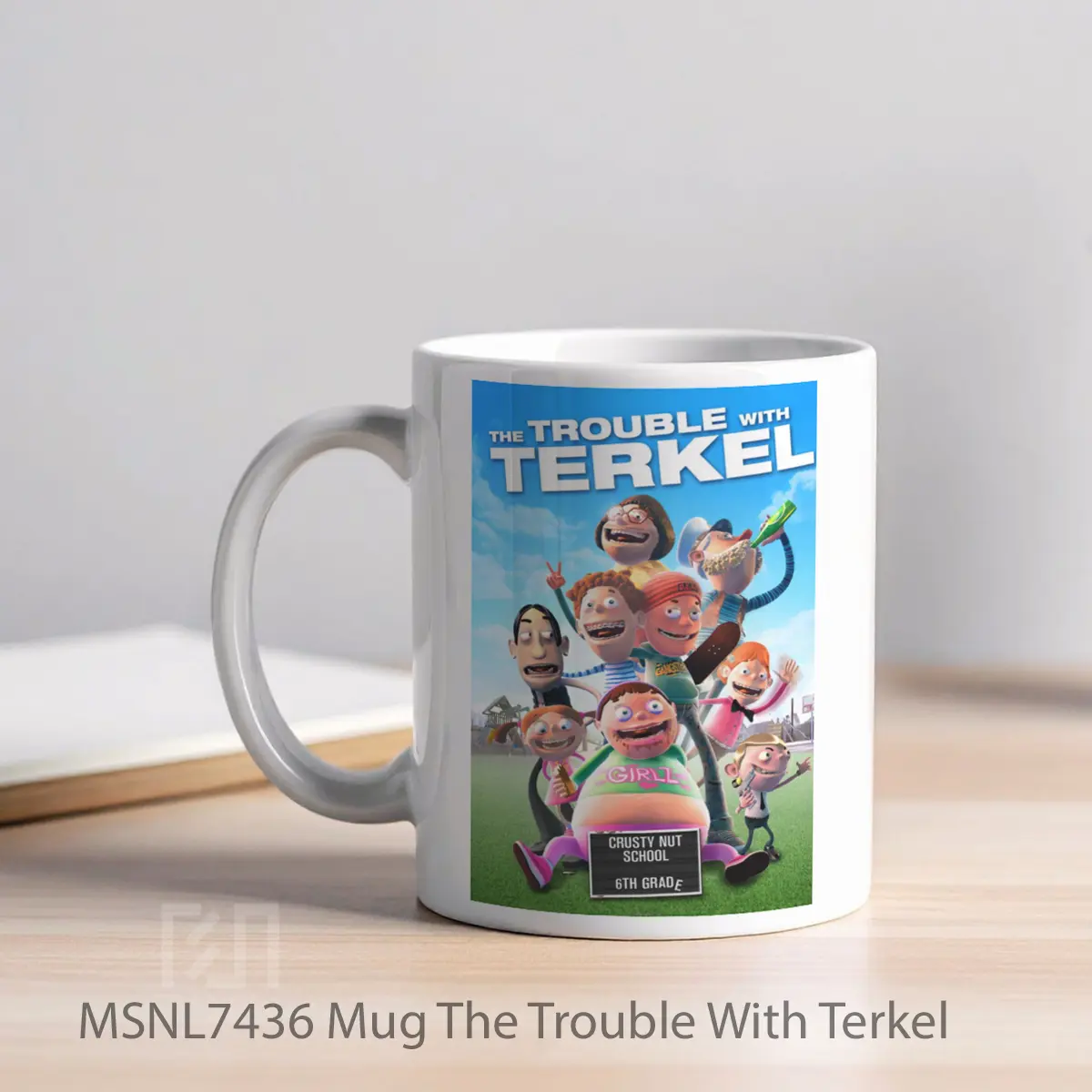 Mug The Trouble With Terkel Gelas Keramik Tema Film MSNL7436 - Tampak Kiri