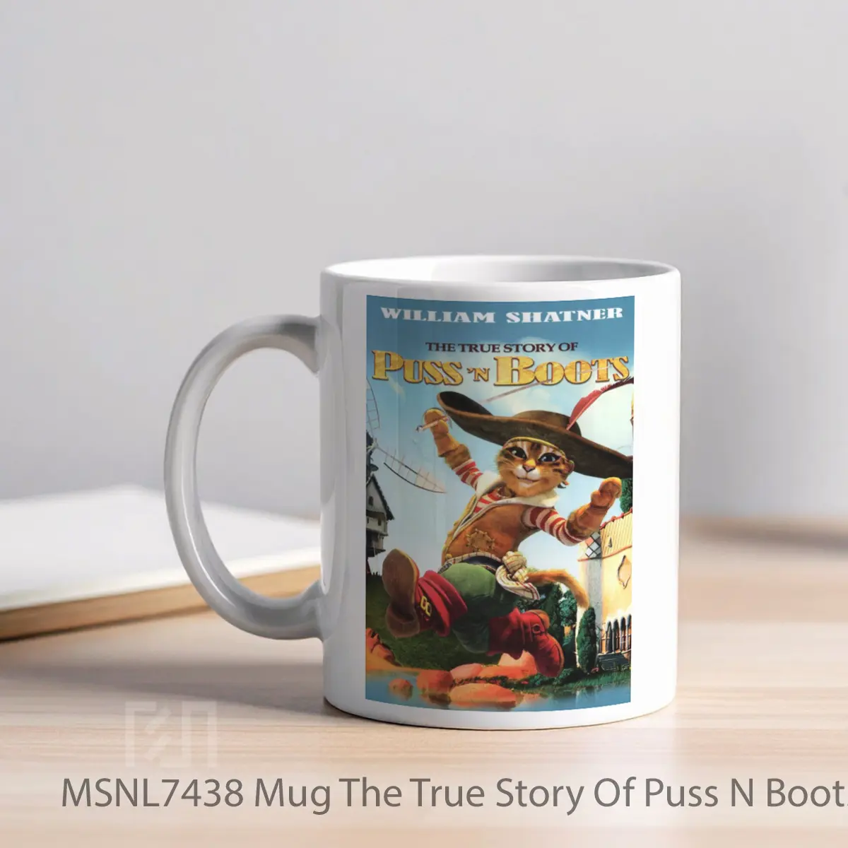 Mug The True Story Of Puss N Boots Gelas Keramik Tema Film MSNL7438 - Tampak Kiri