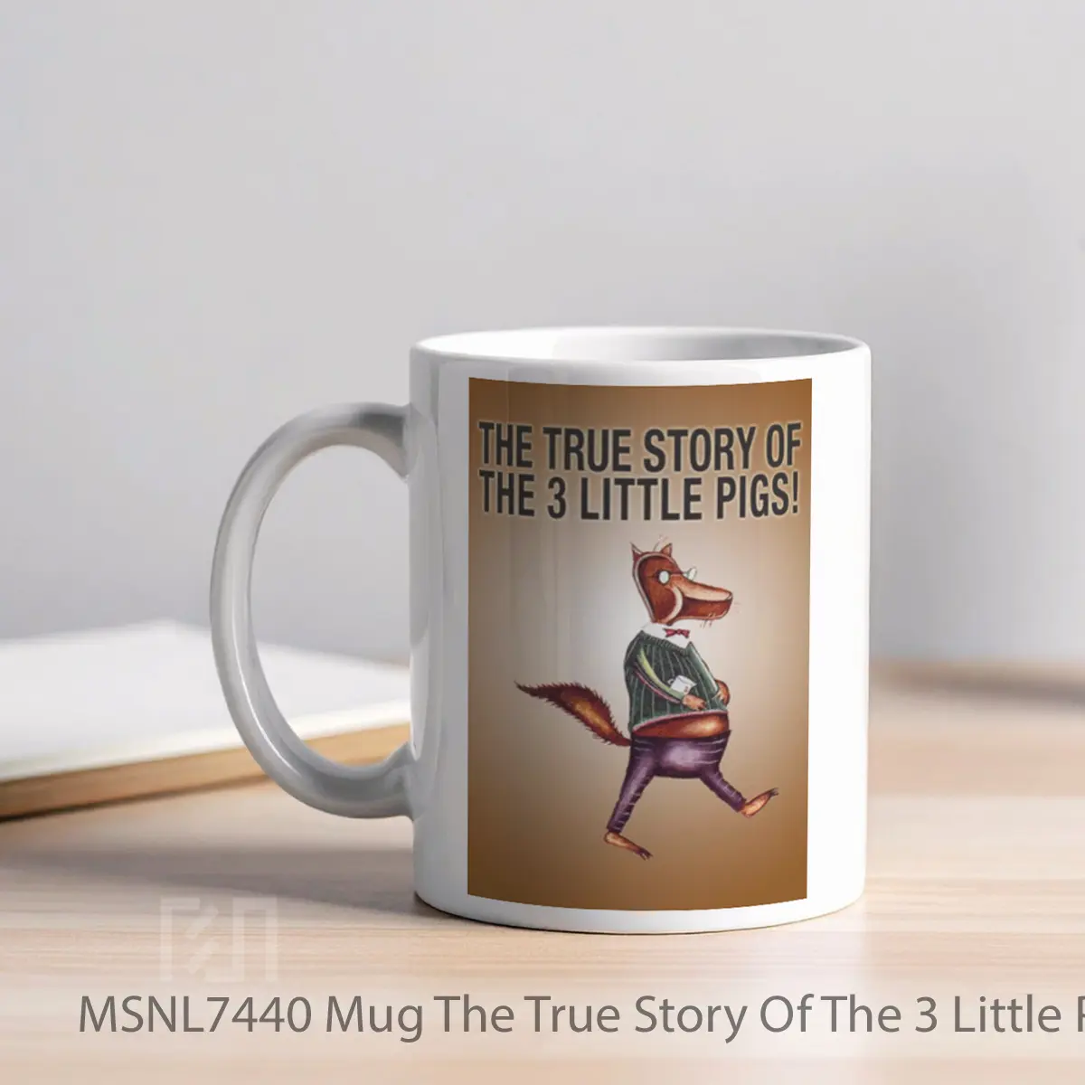 Mug The True Story Of The 3 Little Pigs Gelas Keramik Tema Film MSNL7440 - Tampak Kiri