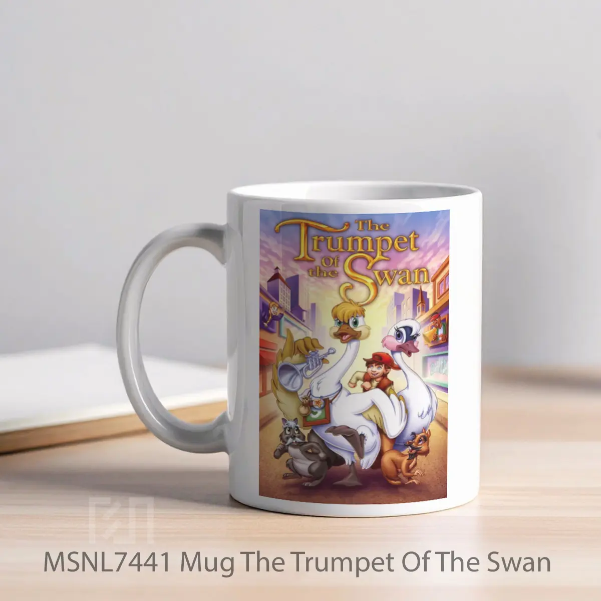 Mug The Trumpet Of The Swan Gelas Keramik Tema Film MSNL7441 - Tampak Kiri