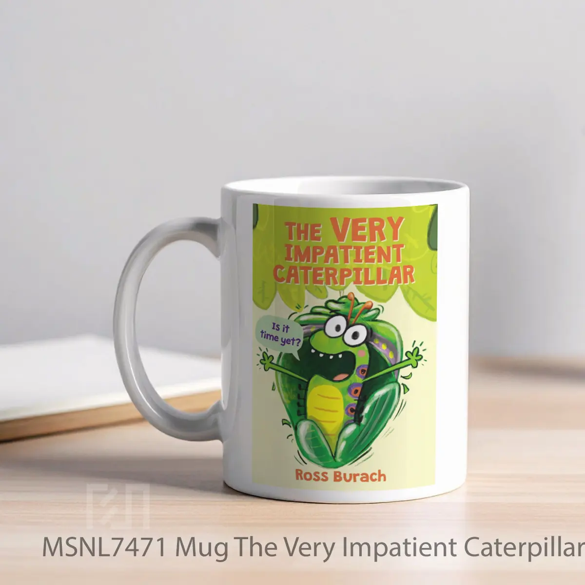 Mug The Very Impatient Caterpillar Gelas Keramik Tema Film MSNL7471 - Tampak Kiri