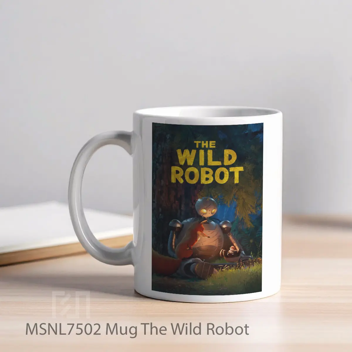 Mug The Wild Robot Gelas Keramik Tema Film MSNL7502 - Tampak Kiri