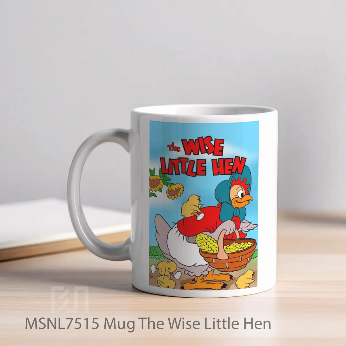 Mug The Wise Little Hen Gelas Keramik Tema Film MSNL7515 - Tampak Kiri